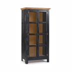 Sunrise Accent Cabinet – 2 Doors with Glass | Distressed Black & Golden Oak | Overview