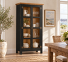 Sunrise Accent Cabinet – 2 Doors with Glass, Solid Pine 71" Tall | Rustic Elegance