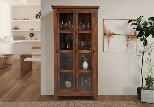 Sunrise Accent Cabinet – 2 Doors with Glass | Walnut | Lifestyle