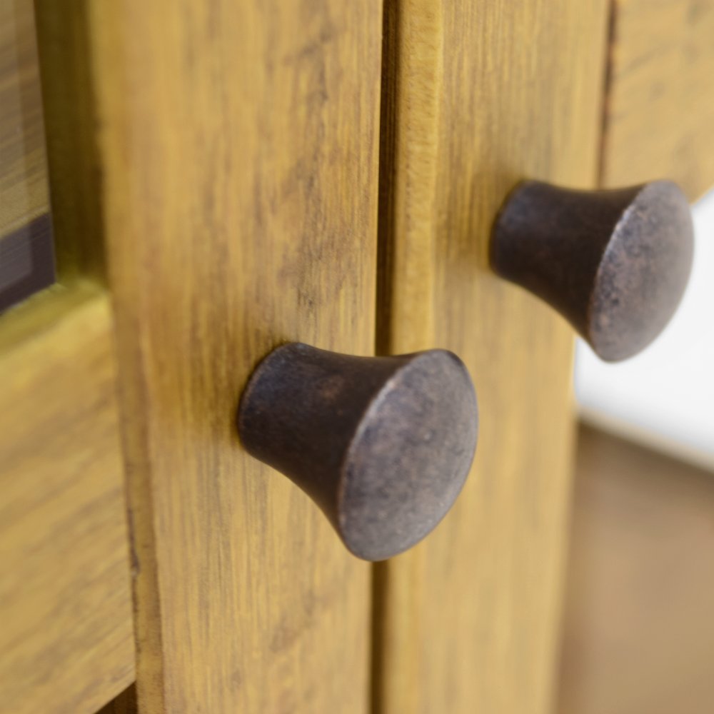 Seabrook 2-Door Display Cabinet | Golden Oak | Knob