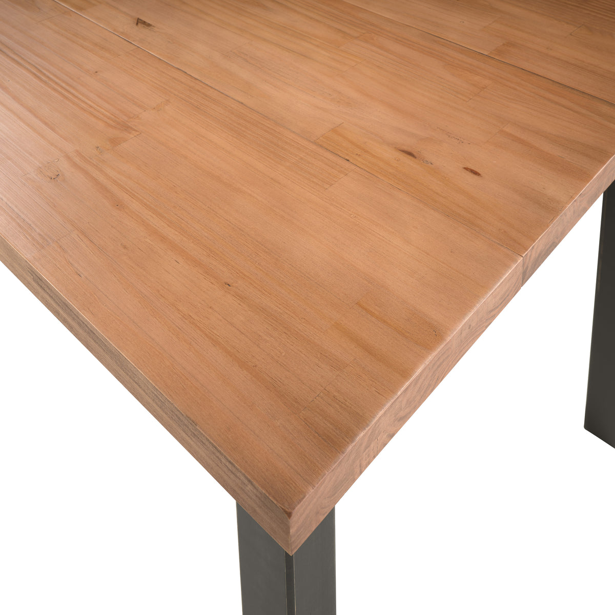 Sunrise 63" Dining Table | Distressed Black & Golden Oak | Detail Top