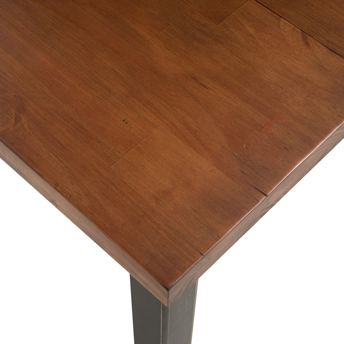 Sunrise 63" Dining Table | Distressed Black & Walnut | Detail Top