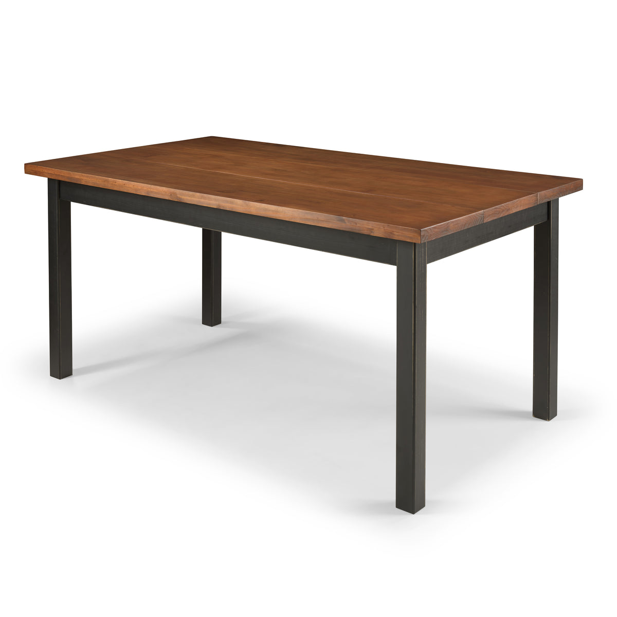 Sunrise 63" Dining Table | Distressed Black & Walnut | Overview